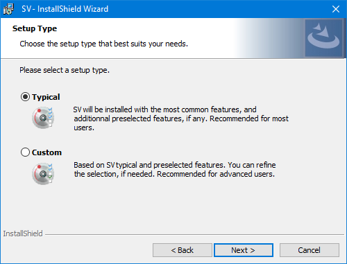 Setup Type step