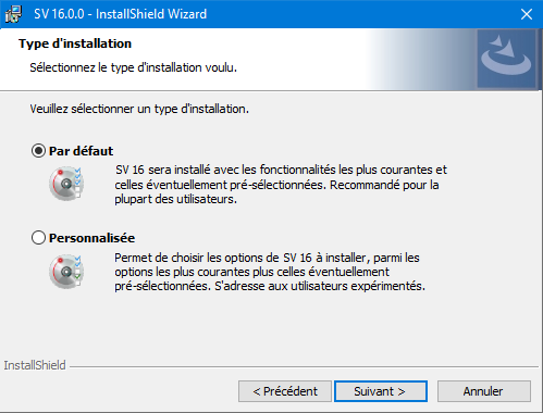 Etape type d'installation