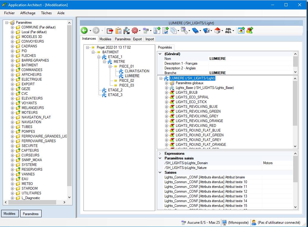 Espace de travail Application Architect