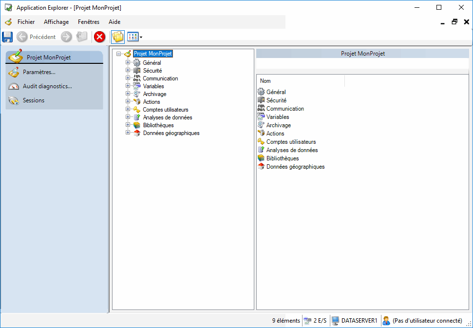 Application Explorer - vue d'ensemble